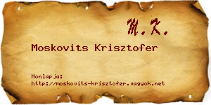Moskovits Krisztofer névjegykártya